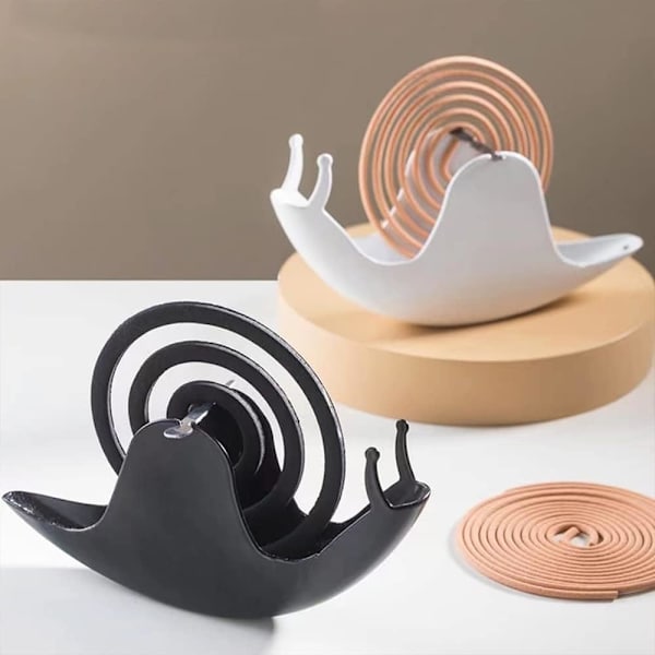 Røgelseholder, Myggespiralholder, Snegle Røgelsebrænderholder, Myggespiralbrænder af Jernmateriale til Borddekorationer eller Gaver (Sort)