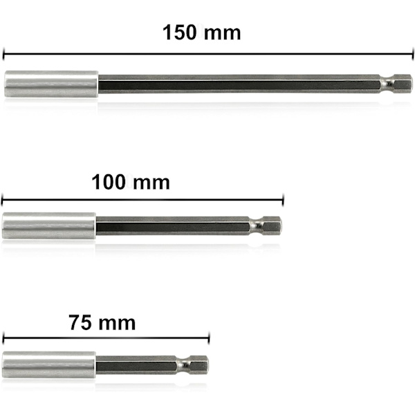 Magneettinen jatkotanko sähköporan terän pidikkeelle 1/4 kuusiokolo pituus 75/100/150mm