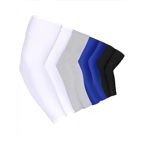 8 par unisex UV-beskyttende køleærmer i is-silke White Black Grey Blue, Ice Silk