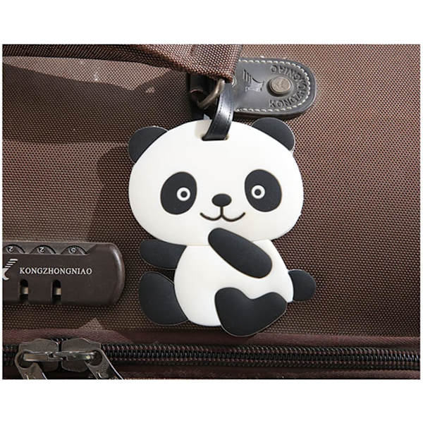 Bagagemærker 4 stk. Bagagemærker til kufferter Fleksible silikone Panda kuffertmærker med ID-navn Adresse