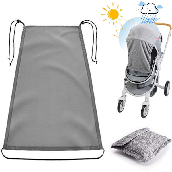 Universell solskydd för barnvagn, barnvagnssolskydd med UV-skyddsfodral 50+ Vattentät, barnvagnssolskydd