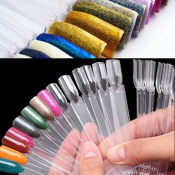 Nagelprover 100 st Nagelprovpinnar Nagel Färgdisplay Nageldisplay Tips Nagelkonst Tips Pinne med Metallring Set 1