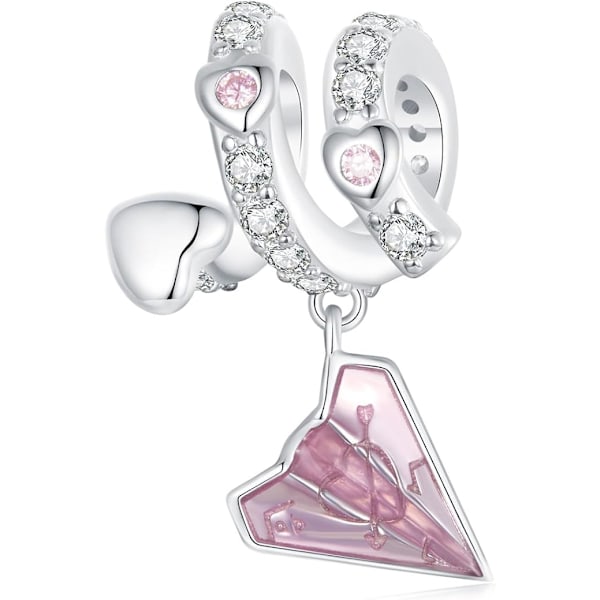925 Sterling Sølv Hjerteformet Charm Dame Armbånd Halskæde Vedhæng Ferie Fødselsdagsgave til Min Kone og Elsker color 1