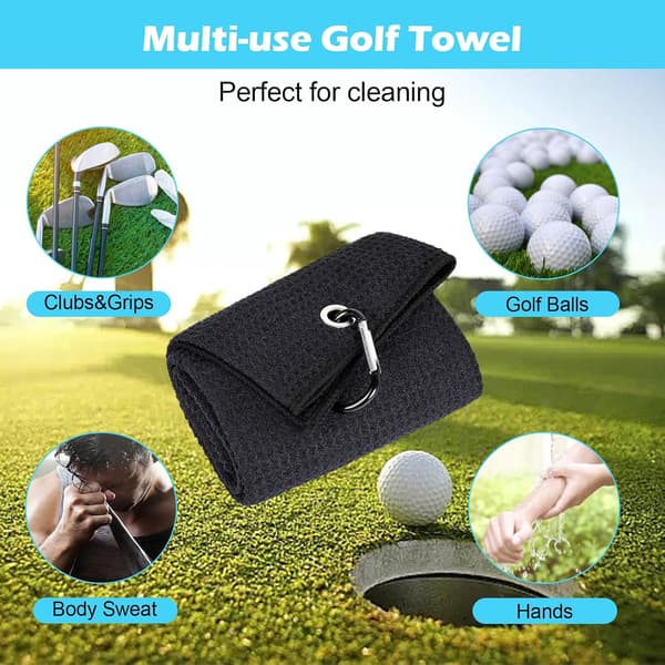 Golf-tarvikkeet, golfmailan puhdistusharja vesisuihkepullolla, golfuran puhdistaja, sisäänvedettävällä klipsillä, golfpyyhesarja