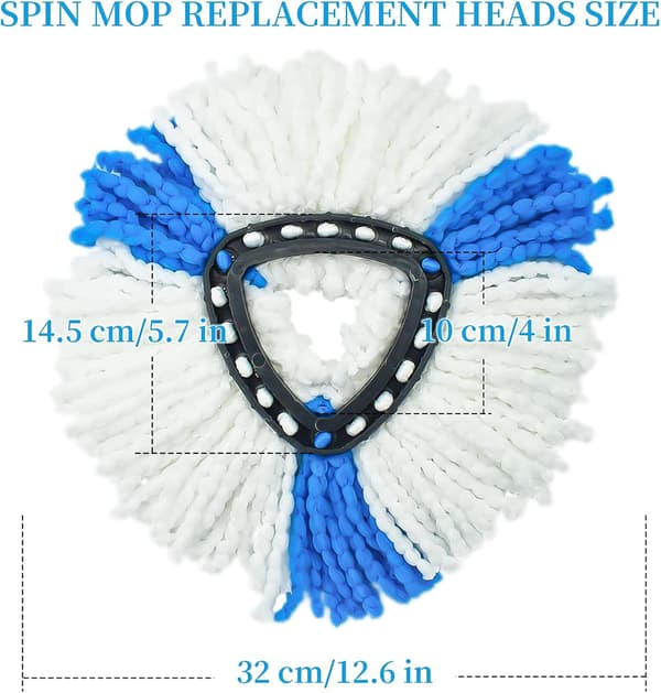 Moppehoder kompatible med vileda 2-i-1 Turbo Mop, reservehode, mikrofiber (blå, 3-pakning)