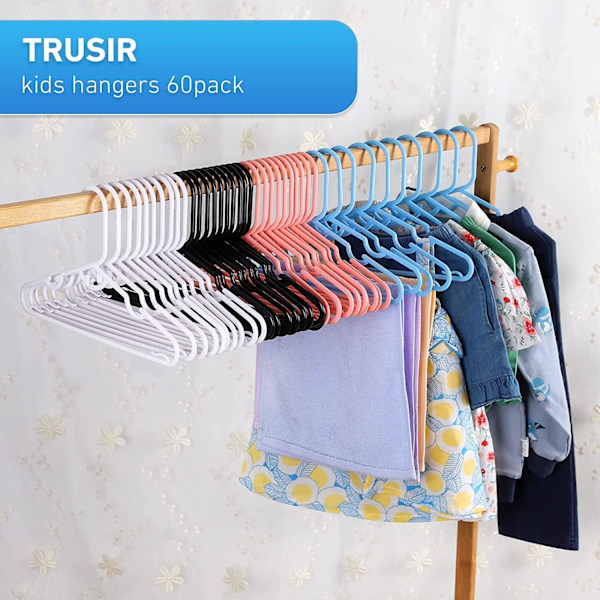 10-pack Babyhängare, Barnhängare, Plasthängare för Barnkläder, Spädbarnshängare och Småbarnshängare (Svart)