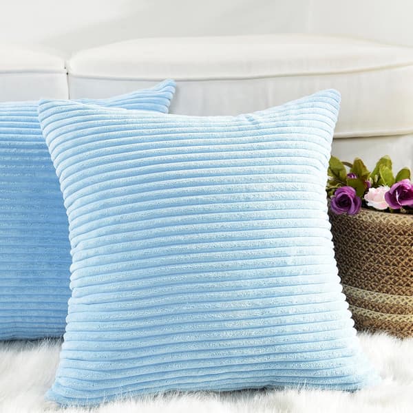 Kuddfodral Set om 2 Mjuka Kuddfodral för Soffa Kuddar för Soffa Säng, 18 x 18 tum, Blå