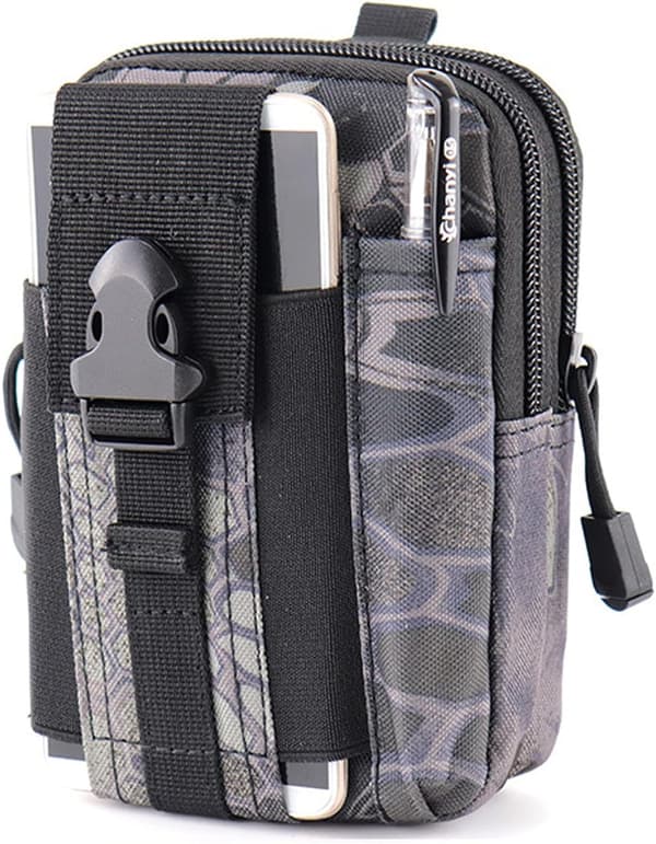 Kompakt Utility Bæltepose, Militær Hær EDC Pose Taljepose, til Sport Vandreture Camping black python