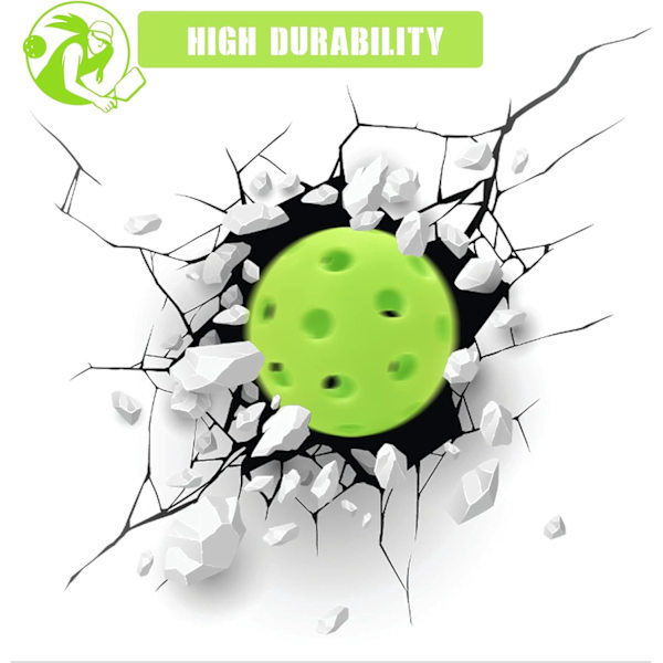 12-pakning Pickleball-baller for utendørs bruk med 40 hull for trening