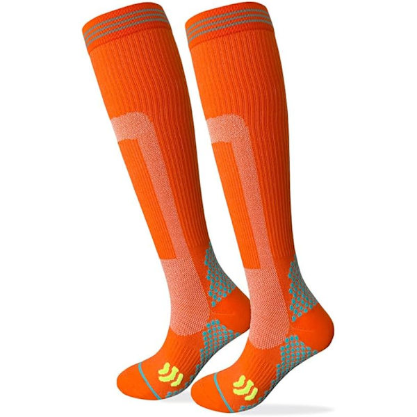 Kompressiosukat miehille ja naisille, juoksu- ja tromboosihoitosukat orange L/XL