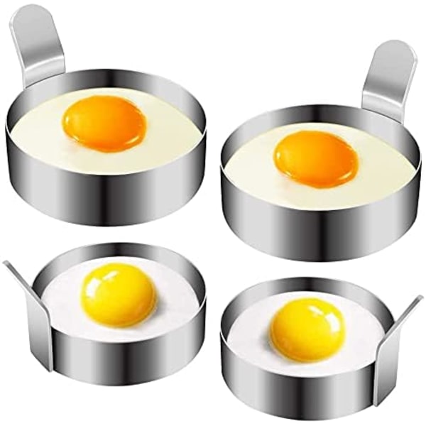 Eggering, Omelettform i rustfritt stål, Non-Stick pannekakeringsform for steking av egg, eggsirkler