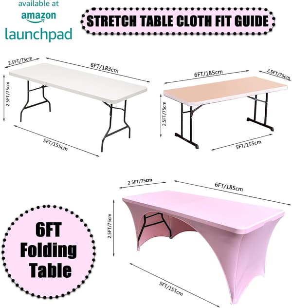 Stretchbara dukar 6ft för rektangulära bord med öppen rygg, monterade spandex rektangulära uteplatsbordsöverdrag