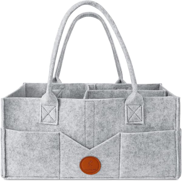 Bleie Caddy, Nyfødt Nødvendigheter for Bleie Caddy, Solid Bærbar Vaskbar Baby Caddy med Avtakbare Rom