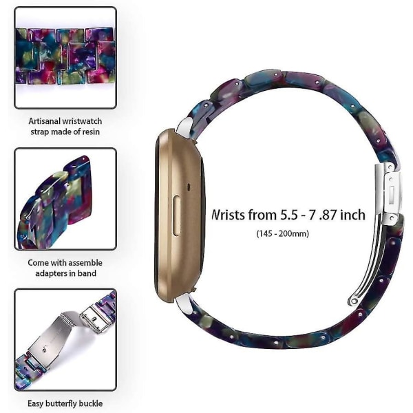 Reservearmbånd Fashion Resin Watch Band til Fitbit Sense Versa 3 (Kompatibel med)