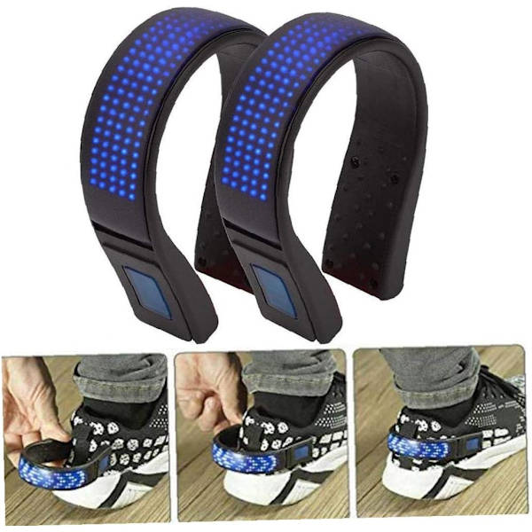 LED-skoklämma lampor löpning säkerhetsljus varnings skoklämma ljus för, dans nattlöpning jogging promenader cykling (blå 2 st)
