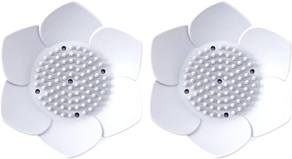 2 stk. Japansk Blomst Silikone Sæbeskål - Sæbeholder (Hvid)