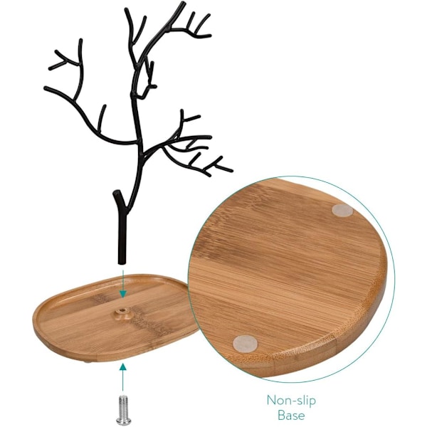 Smykketræ i træ og metal - smykkestativ til halskæder