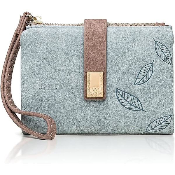 Plånbok Dam Vegan Läder, Liten Handväska Blue