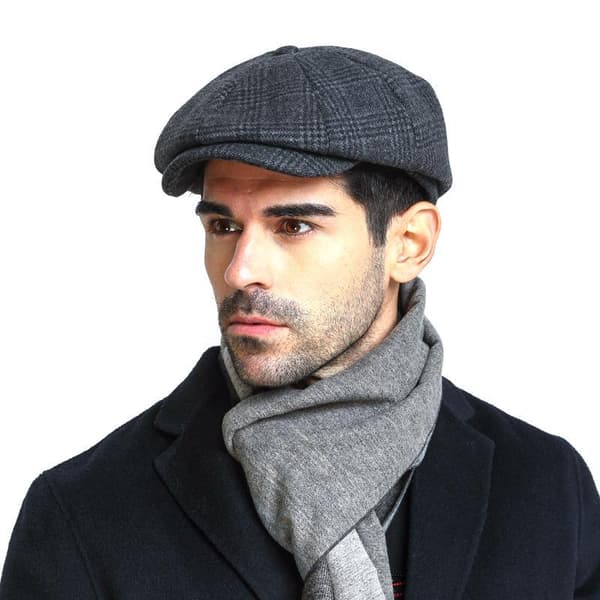 Herre flat cap, herre newsboy cap, medium størrelse