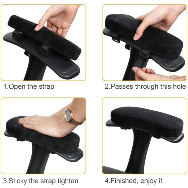 Armlænspude, Stolearmlæn Betræk Puder Ergonomisk Memory Skum Anti-Slip Albuestøttepude