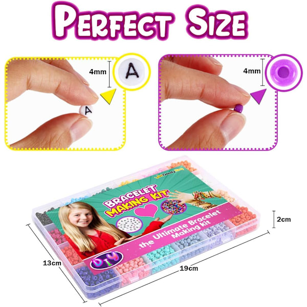 4mm 5000 st Friendship Armband Making Kit Glaspärlor Craft Kit Set, Bokstavs Alfabet DIY Konst och Hantverk Födelsedag Jul Present