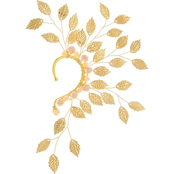 Elf Øremanchetter Klips-På Øreringe til Kvinder Guld, Blad Engelvinger Øremanchetter, Fe Elf Ører, Blomst Øreringe til Halloween Elf Pige Fest Bryllup