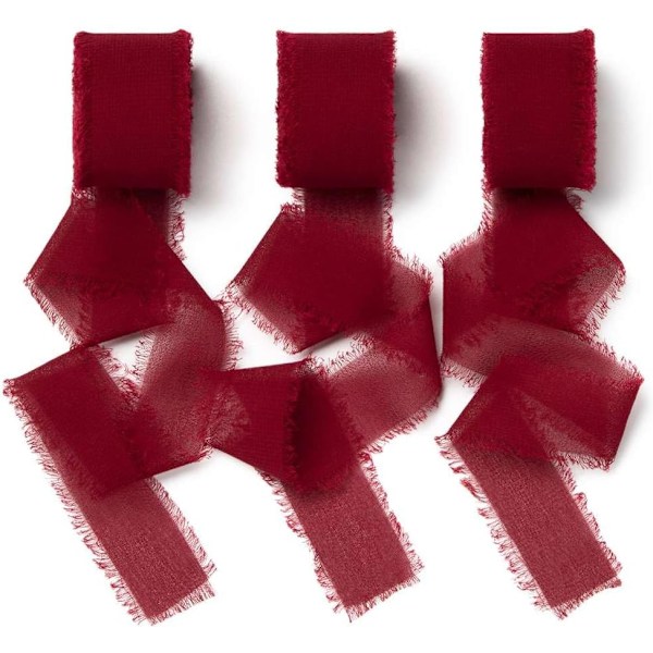 4cm*5m Viininpunainen lahjanauha Hääpunainen sifonginauha Punainen kangasnauha Wine red