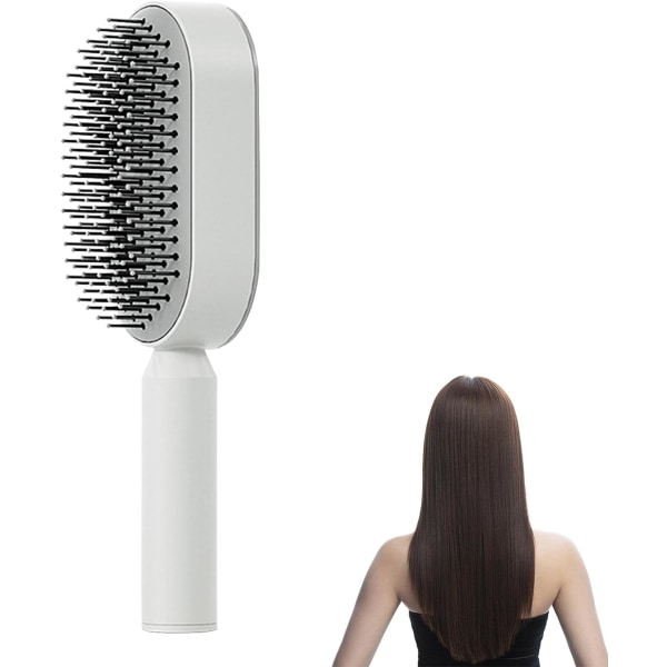 Självrengörande hårborste för kvinnor, ​Uttrasslande hårborste Mjuk hårborste Antistatisk luftkudde Massage hårkam för vågigt rakt hår