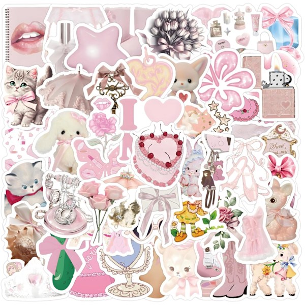 120 stycken estetiska klistermärken, tecknade klistermärken för scrapbooking, söta estetiska klistermärken, vattentäta kawaii-klistermärken, vintageklistermärken