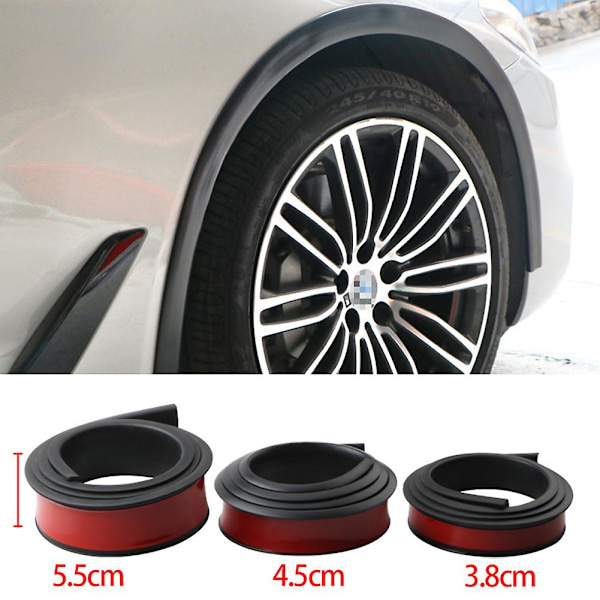 Universal Fender Flares Bilskydd Hjulförlängare Vinge Expander Arch Ögonbryn Stänkskydd Läpp Karosseri Kit Skyddskåpa Stänkskydd 3.8CM