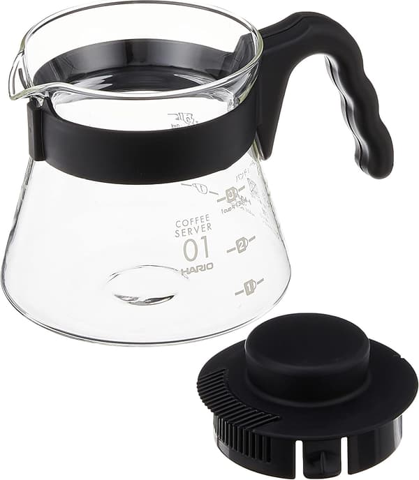 Cafetière Kaffekande V60-01-450ml, Glas, Sort