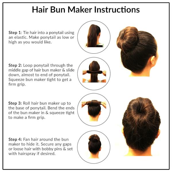 Magic Hair Bun Maker 4 Pack (2 små, 2 stora) Skumbunsformare Tillbehör Stark Flexibel Återanvändbar