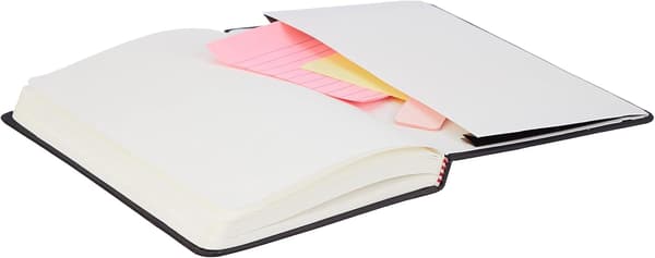 A5 Fortykket Notesbog, 80g/200 Sider Blæksikker Papir, Notesbøger med Foldelomme, Sort