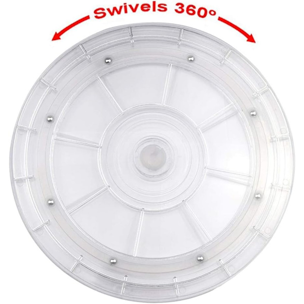 9 Tommers Roterende Turntable 360 Graders Plast Turntable Egnet for Plassering av Frukt Vannflasker Krydderflasker