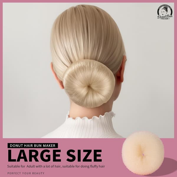 Hårknold Shaper Sæt, 4 Størrelse Beige Donut Knold Maker + 20 Gyldne Hårnåle til Blondt Hår, Chignon Knold Maker Hårring Stil Tilbehør