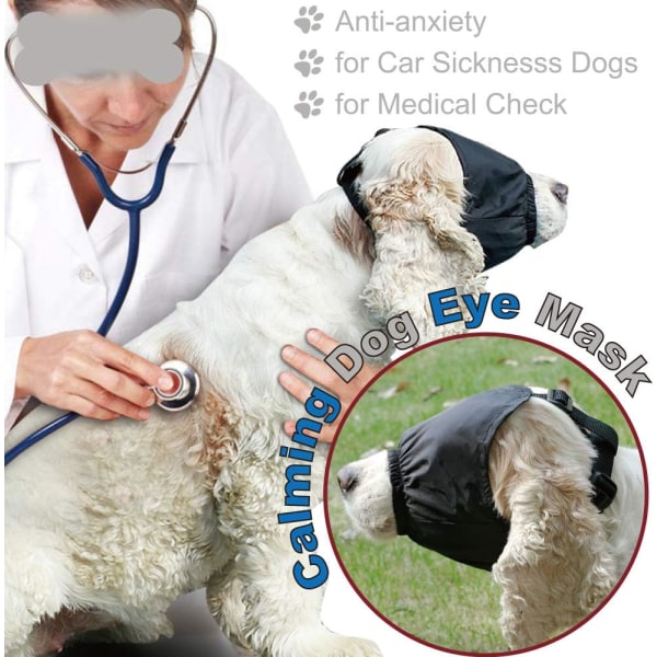 Hundsnosgrimma, hundögonmask lugnande mössa husdjursångestmask nosgrimma hund ögonbindel grooming anti bilsjuka_L