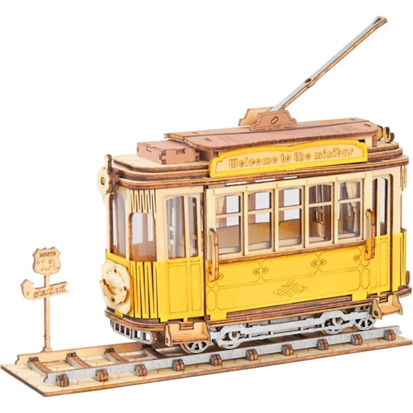 3D Puinen Raitiovaunu Mallit Rakennus Puzzle Kit Mallit Aikuisten Rakennus Konstruointi Käsityökits