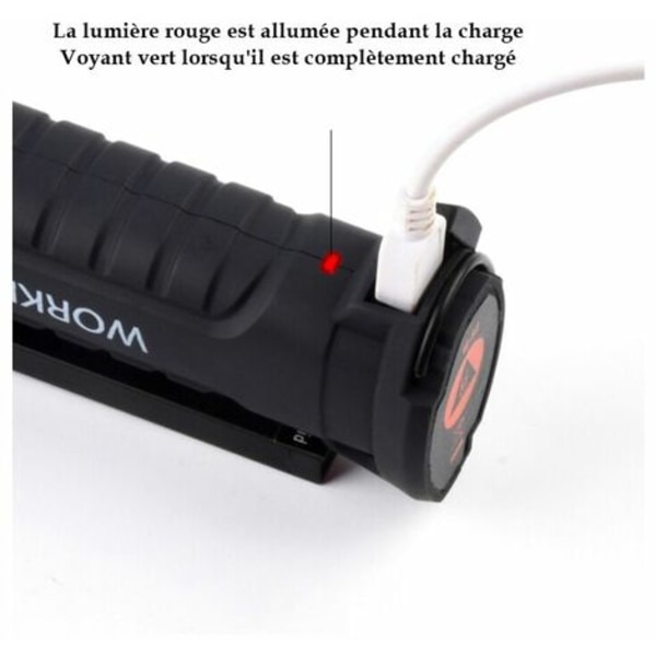 Oppladbar lys, multifunksjonslys, multifunksjonslommelykt med magnet, COB arbeidslys, USB sammenleggbar lading, utendørs hjem (liten)