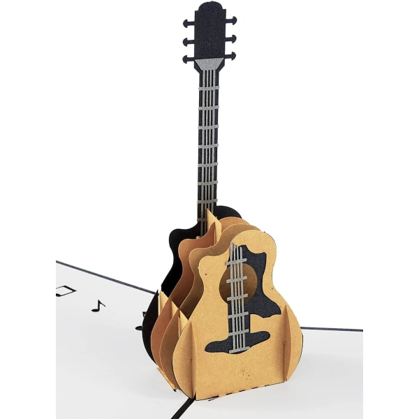 Gitarrdesign 3D Pop Up-kort Gratulationskort Gitarrpresent Musikgåva för gitarrist Musiker