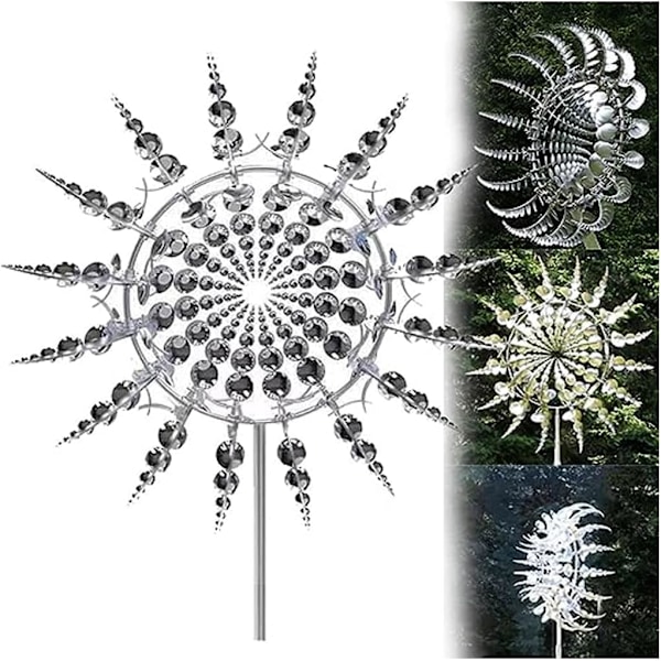3D Unik og Magisk Metal Vindmølle Spin, Vindspinnere Til Haven, Vindspinnere Pæle Ornamenter til Gård, Vindskulptur Spinner