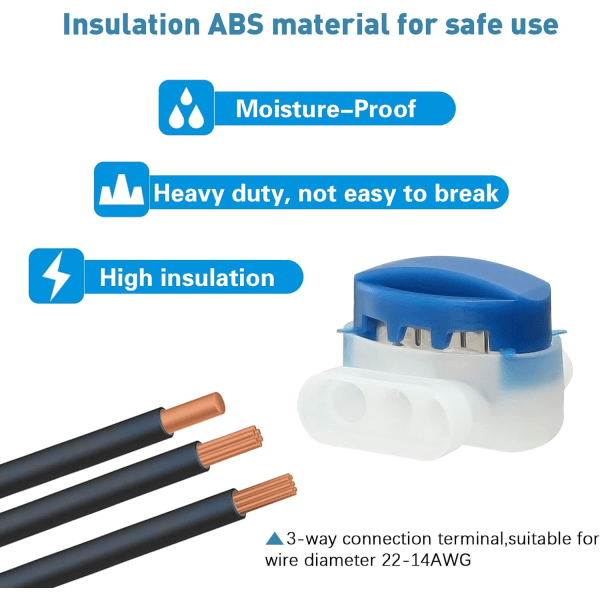 20-pack kabelanslutningar Elektriska trådanslutningar för robotgräsklippare, bevattningsapplikationer