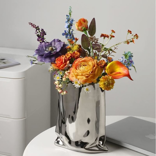 Keramisk vas, modern blomvas, minimalistisk vas för hemmet