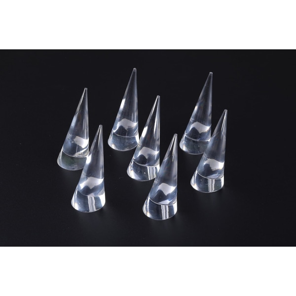 10-pack smyckesringhållare stativ konform akryl (genomskinlig)