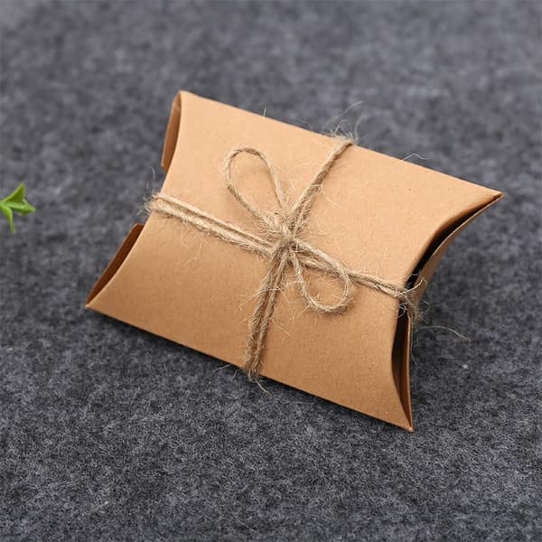 100 st Giftaskar 9*6.5CM Kraftpapper Godisask, med 55cm Rep