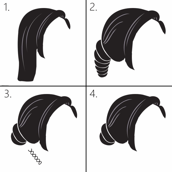 10 stk. spiralhårnåle, ikke-ridsede kuglespidser skruenåle til DIY-hårstyling (sort)