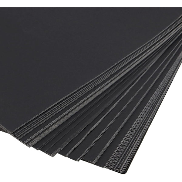 100 ark A4 230gsm svart kartong, 21*29,7 cm tykt kunstpapir for håndverk og skriver