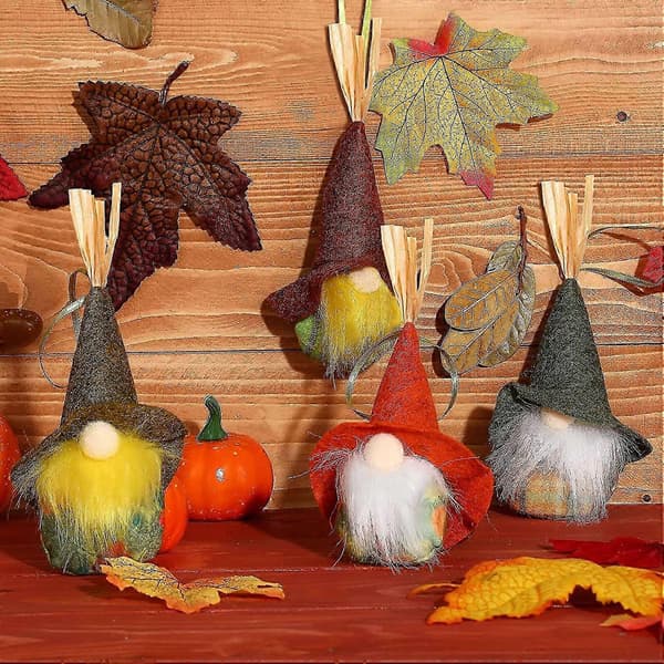 4 Stycken Thanksgiving Tomtar Ornament Hängande