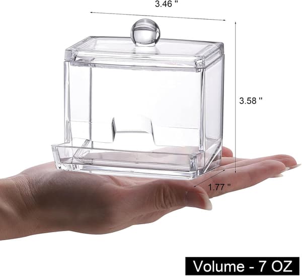 7 OZ bomullspinneholder, bomullspinneballdispenser, baderomsbeholdere klar apotekerkrukke for oppbevaring 2 stk