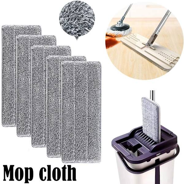5 st Mopp Ersättningsduk Moppkuddar Tvättbar Torkersättningsskydd Mopp