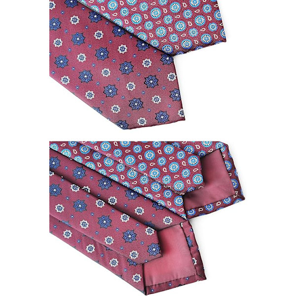 Burgunder 8cm Herrkrage Slips Jacquard Vävd Standard Slips för Business Casual Formell Bröllop Fest Retro